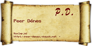 Peer Dénes névjegykártya